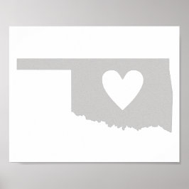 Póster Silhouette estatal Heart Oklahoma