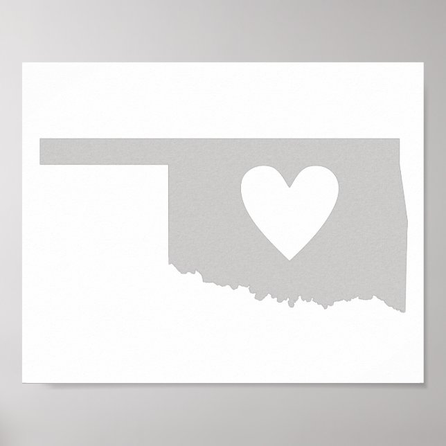 Póster Silhouette estatal Heart Oklahoma (Frente)