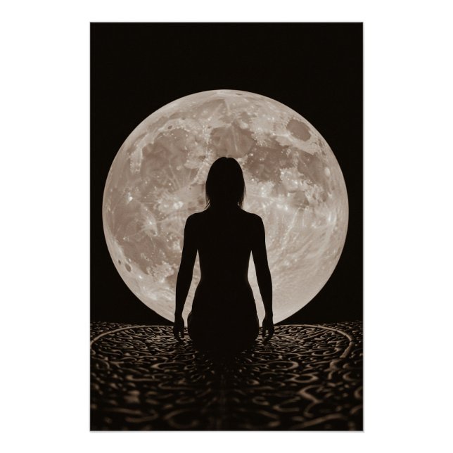Póster Silhouette Feminine Moonlight (Anverso)