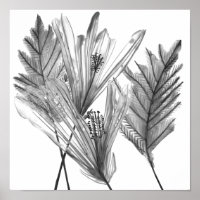 Silhouette floral - Gris