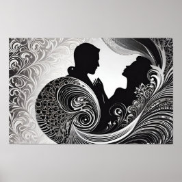 Póster Silhouette Love Story