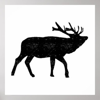 Póster Silhouette Moose con problemas