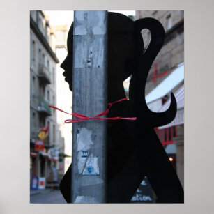 Póster Silhouette negra en el Poster fotográfico callejer