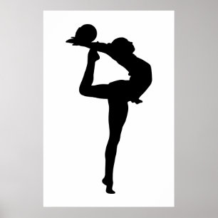 Póster Silhouette Rhythmic Gymnastics