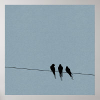 Silhouette Sky Blackbirds en alambre