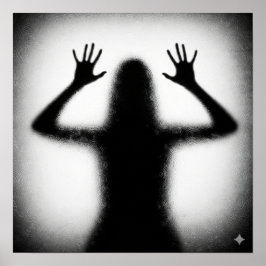 Póster Silhouette sobre vidrio escarpado