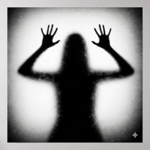 Póster Silhouette sobre vidrio escarpado