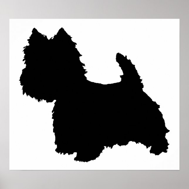 Póster Silhouette West Highland White Terrier (Frente)