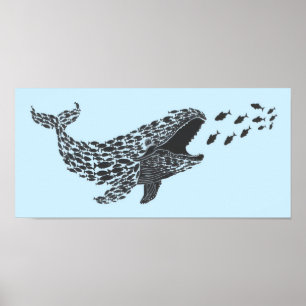 Póster Silhouette Whale