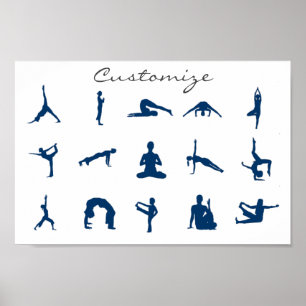 Póster Silhouette Yoga Poses Thunder_Cove