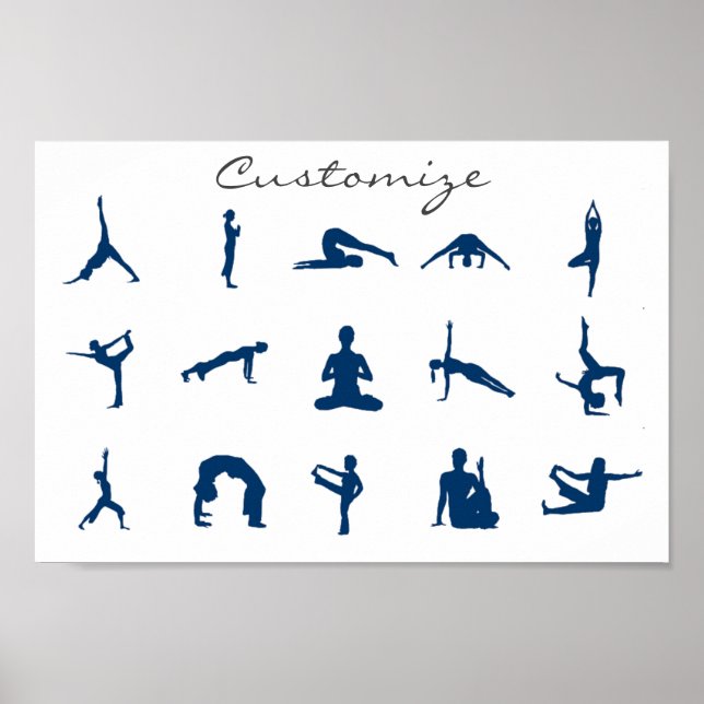 Póster Silhouette Yoga Poses Thunder_Cove (Frente)