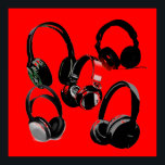 Póster Silhouettes de auriculares negros rojos Pop Art Po<br><div class="desc">Hip Hop,  R&B,  Rock,  Heavy Metalizado,  Techno,  Punk,  Rap,  Classic,  African American,  Jazz... ...  Nos encanta la música,  nos encantan los cds de escucha,  la radio. Disfrutando de ver clips de video,  mezclas,  remixes,  portadas.</div>