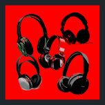Póster Silhouettes de auriculares negros rojos Pop Art Po<br><div class="desc">Hip Hop,  R&B,  Rock,  Heavy Metalizado,  Techno,  Punk,  Rap,  Classic,  African American,  Jazz... ...  Nos encanta la música,  nos encantan los cds de escucha,  la radio. Disfrutando de ver clips de video,  mezclas,  remixes,  portadas.</div>
