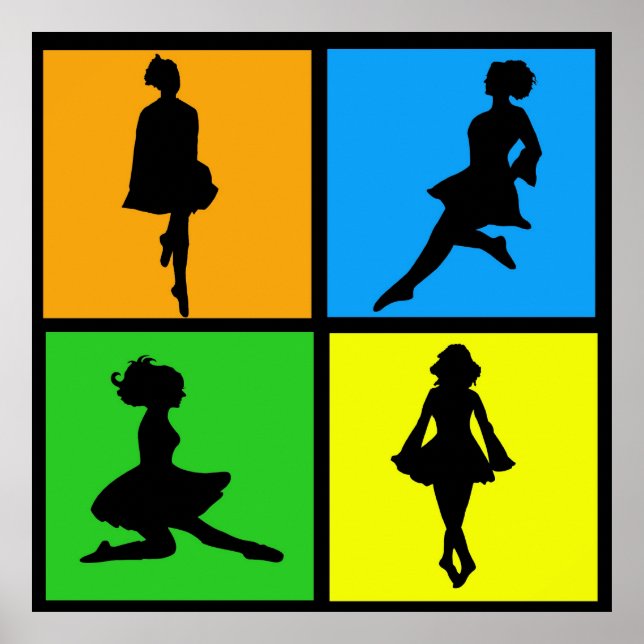 Póster Silhouettes de bailarina irlandesa (Frente)