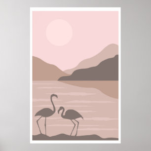 Póster Silhouettes de palmeras