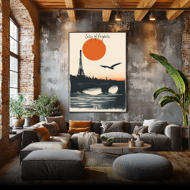 Póster Silhouettes de París - Reflexiones de la Torre Eif