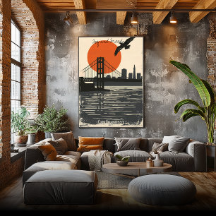 Póster Silhouettes de San Francisco - Reflexión sobre la 
