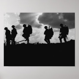 Póster Silhouettes de soldados de la Primera Guerra Mundi