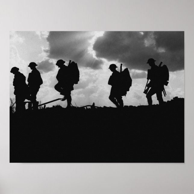 Póster Silhouettes de soldados de la Primera Guerra Mundi (Frente)