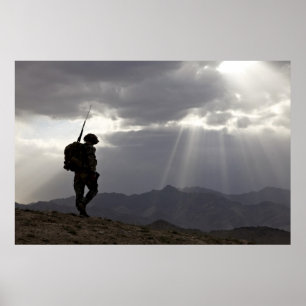 Póster Silhouettes militares en Dios en quien confiamos