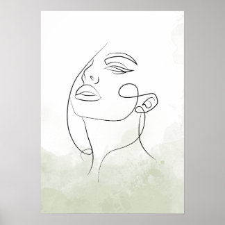 Póster Silhueta rosto feminino