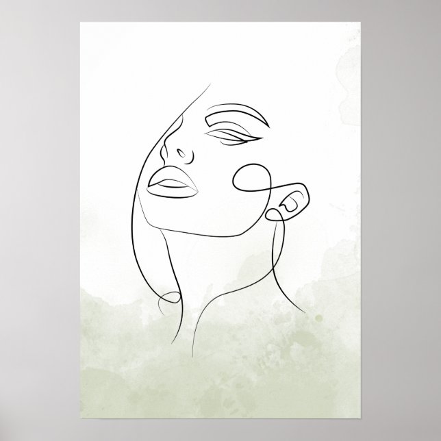 Póster Silhueta rosto feminino (Frente)