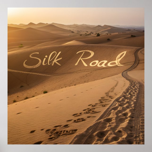 Póster Silk Road Desert Landscape Typography Art (Frente)