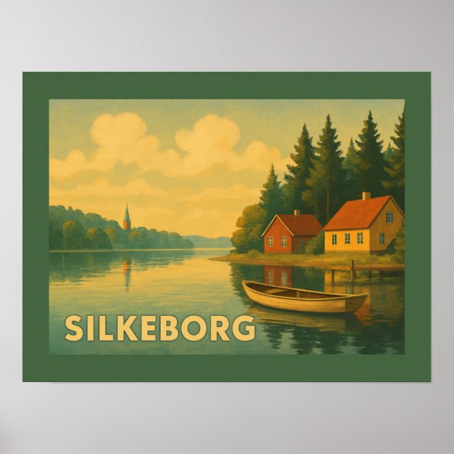 Póster Silkeborg Dinamarca Lago (Frente)