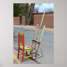 Póster Silla de artista de Canyon Road, Santa Fe