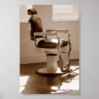 Póster Silla de barbero antigua