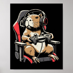 Póster Silla de juego Capyra Auriculares Gamer Capy Hombr