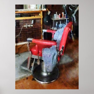 Póster Silla de peluquero roja