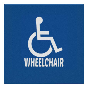 Póster silla de ruedas para discapacitados