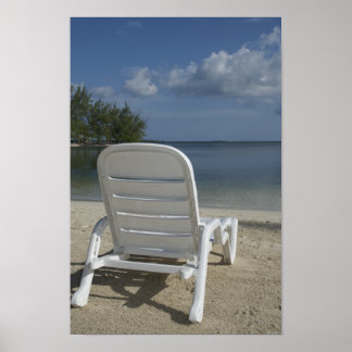 Póster Silla de salón en playa tropical