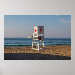 Póster Silla de socorrista en el poster de la playa