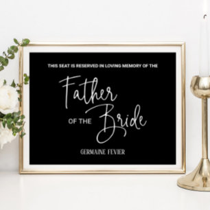 Póster Silla memorial para el padre negro de la novia en 
