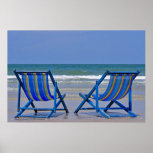 Póster sillas de playa