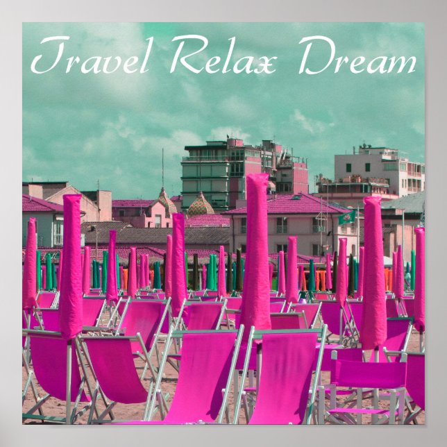 Póster Sillas de playa Sueño Relajante Viaje (Frente)