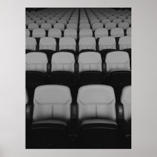 PÓSTER SILLAS DE TEATRO BLANCAS Y NEGRAS VACANTES SIN PEO