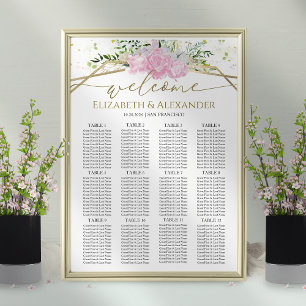 Póster Sillones de la boda de primavera con flores silves