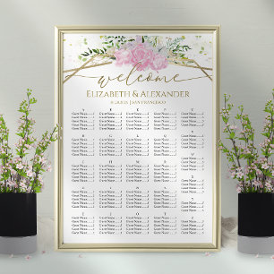 Póster Sillones de la boda de primavera con flores silves