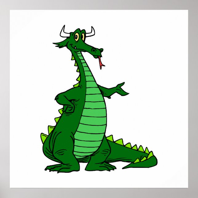 Póster Silly Dragon Green (Frente)