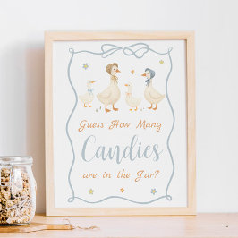 Póster Silly Goose Baby Shower adivina cuántos canes