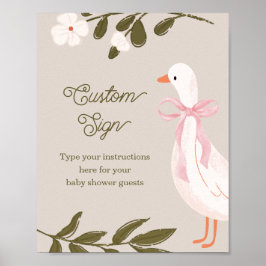 Póster Silly Goose Baby Shower Custom Tabletop Sign