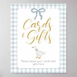 Póster Silly Goose Blue Gingham Cards Gifts Table Sign