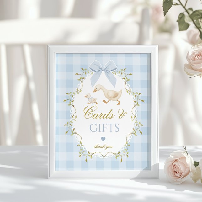 Póster Silly Goose Cards and gifts Blue Bow Gingham (Subido por el creador)