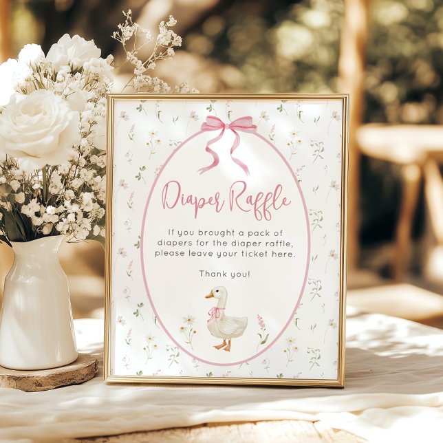 Póster Silly Goose Diaper Raffle Chica Baby Shower (Subido por el creador)