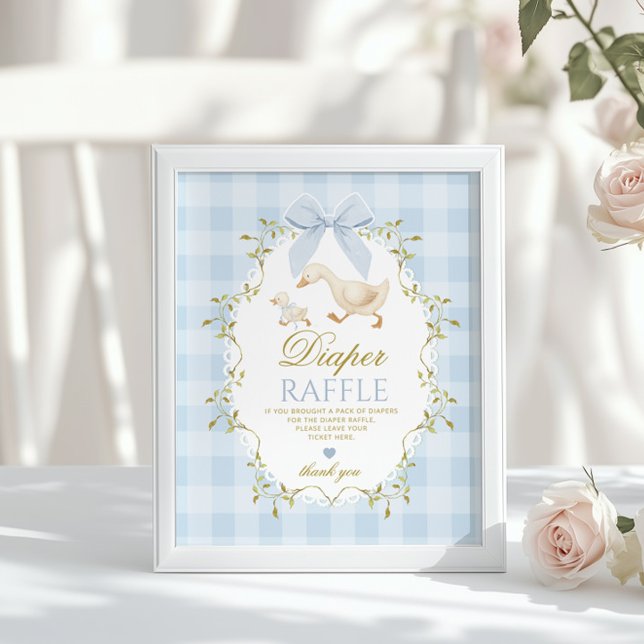 Póster Silly Goose Diaper Raffle Sage Green Whimsical (Subido por el creador)