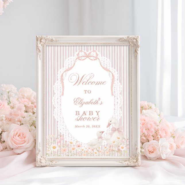Póster Silly Goose Flower Lace Girl Baby Shower Welcome (Subido por el creador)