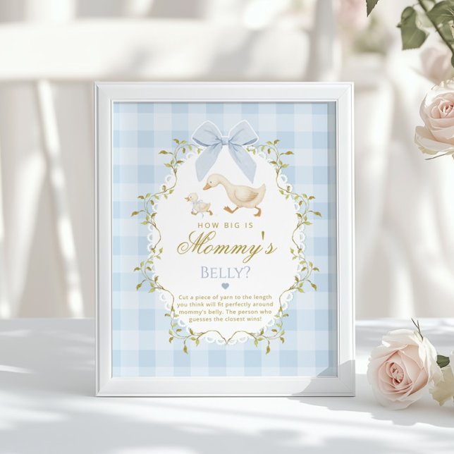 Póster Silly Goose How big is belly Blue Gingham (Subido por el creador)